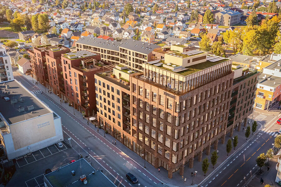 Stor Oslo-Eiendom starter første byggetrinn av Timbre i Lillestrøm. Illustrasjon: Plyo