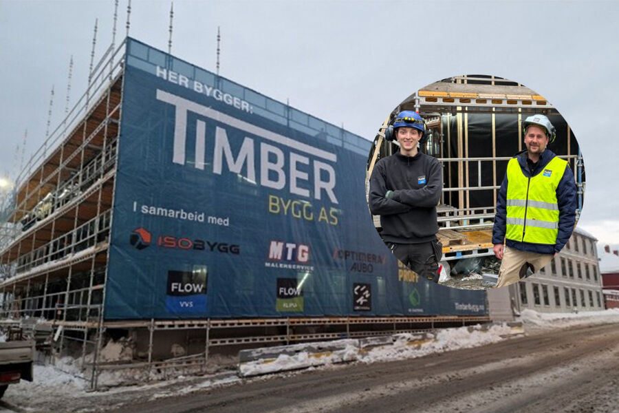 Håvard Myrstad og Roger Andersen i FLOW Trøndelag VVS AS, synes det er spennende å være med på dette prosjektet, da dette er et ærvedig bygg som skal bli topp moderne innvendig med nye sanitær- og klimaløsninger.