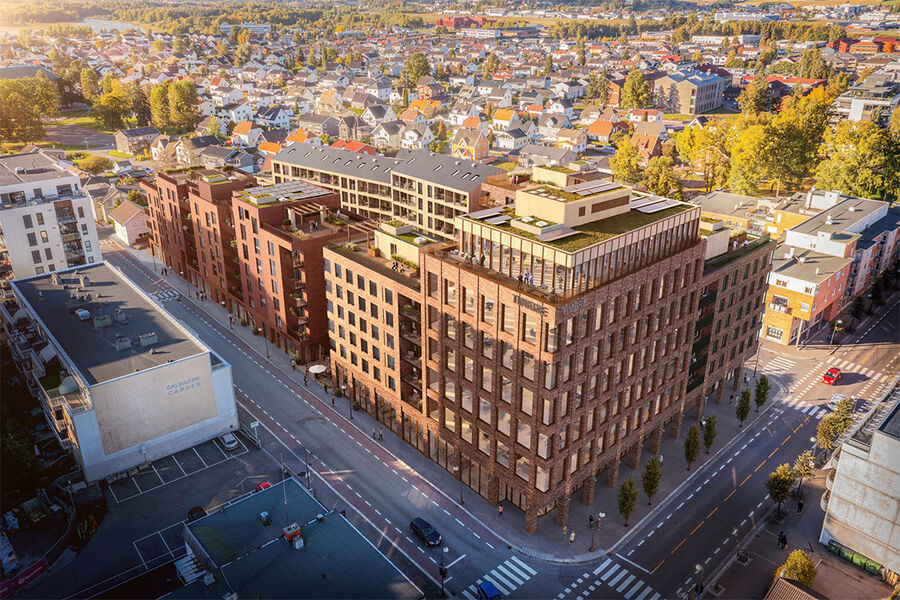 Illustrasjon av Nittedalsgata 33 i Lillestrøm. Timbre AS