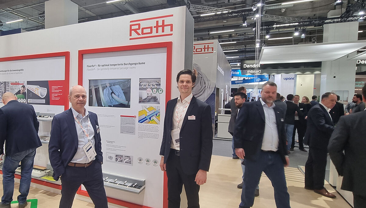 Morten Øren, Managing Director, og produktsjef Audun Martinsen i Roth Norge hadde mange norske kunder innom standen på ISH i mars.
