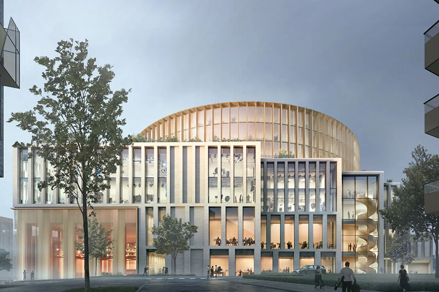 HENT har nå signert totalentreprisen for byggingen av det nye NRK-bygget. Illustrasjon: Nordic Office of Architecture med Arup Architecture og Rodeo Arkitekter