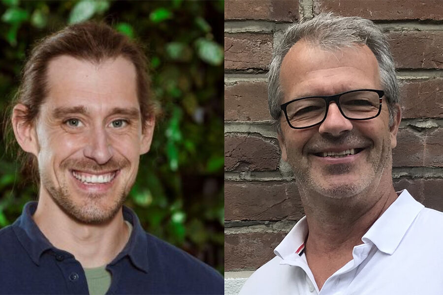 rosjektleder for klima- og miljø i Construction City Cluster, Niklas Pedersen, og Anders Sandmæl, Brannfag og Fire Protection Academy. afgruppen