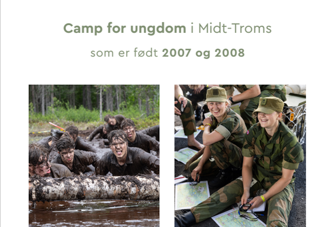 Flyer til arrangementet Kompani friluft for ungdom i Midt-Troms født 2007 og 2008