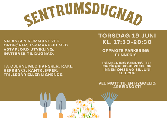 Velkommen til sentrumsdugnad, plakat