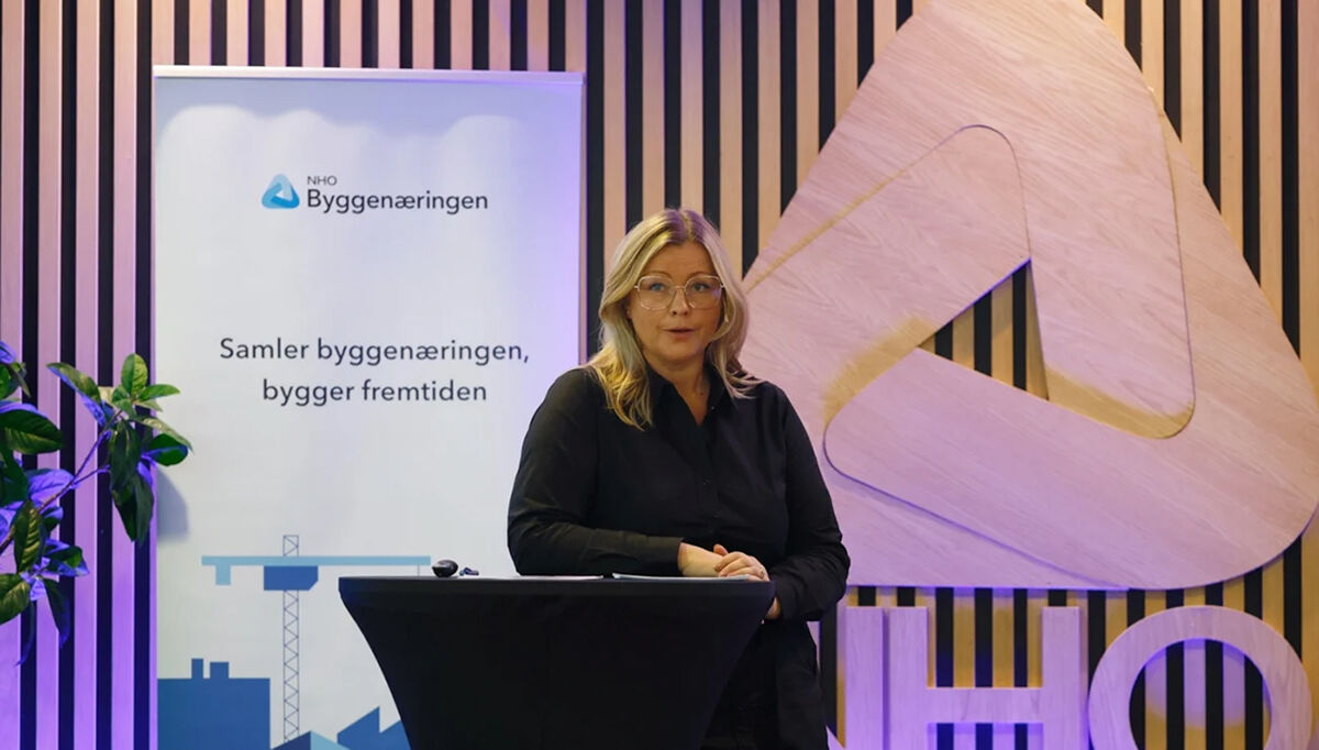 Kommunal- og distriktsminister Kjersti Stenseng på NHO Byggenæringens årskonferanse. Foto: Marlen Langeland Hagen.