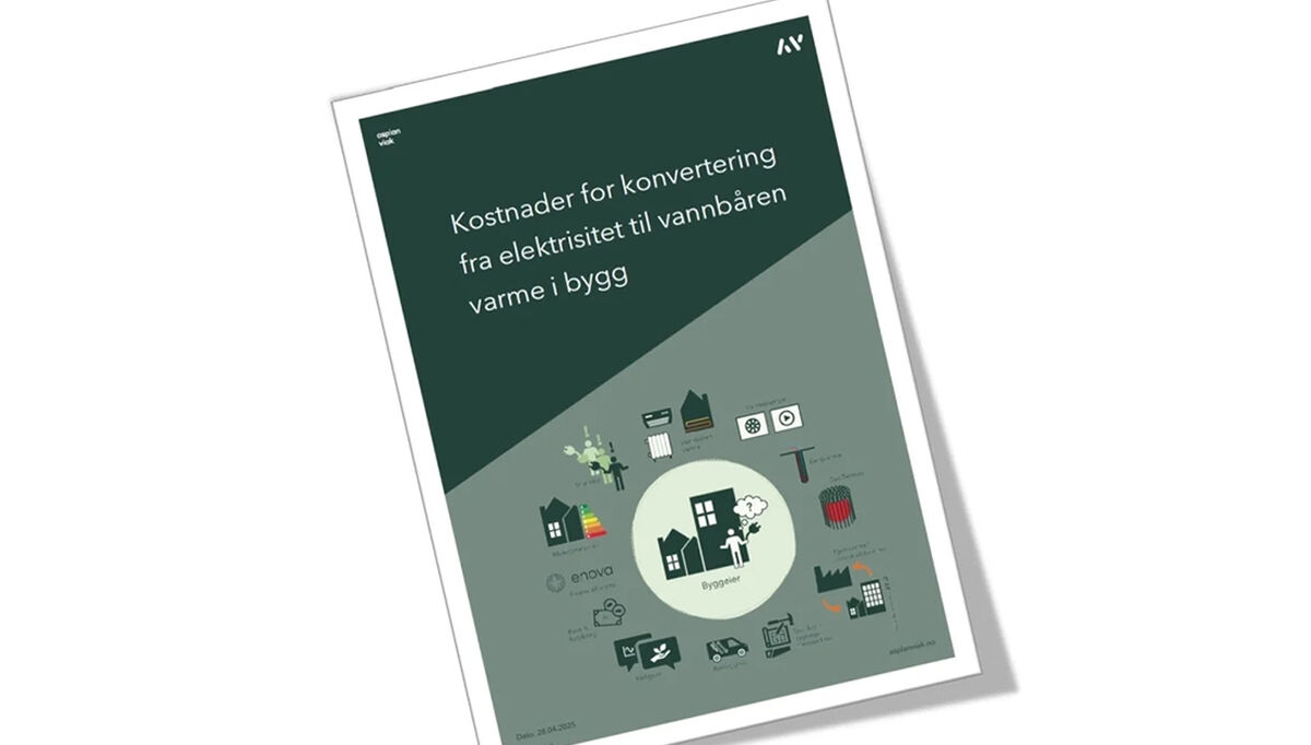 Enova har fått utarbeidet en rapport om potensial og kostnader for konvertering fra elektrisitet til vannbåren varme.