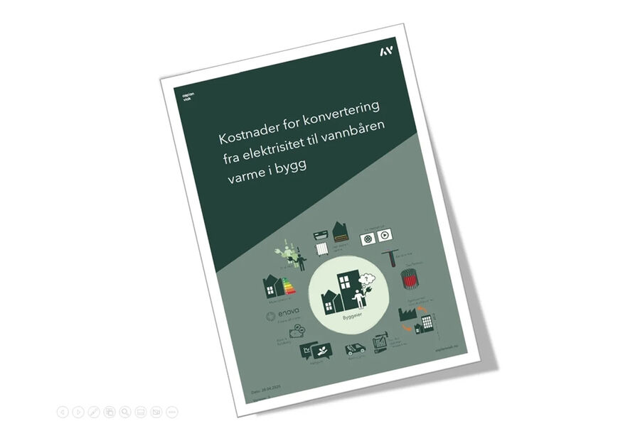 Enova har fått utarbeidet en rapport om potensial og kostnader for konvertering fra elektrisitet til vannbåren varme.