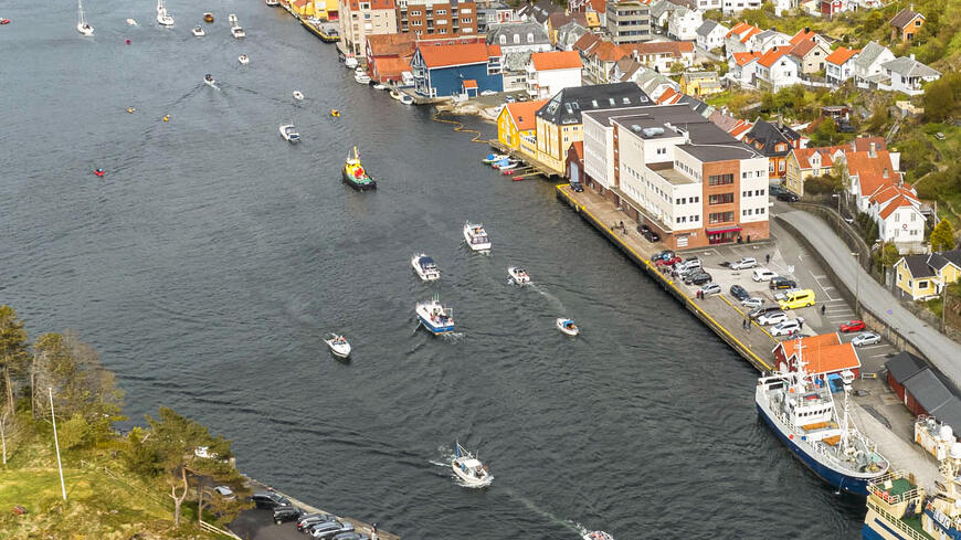 Båtkortesje i Egersund