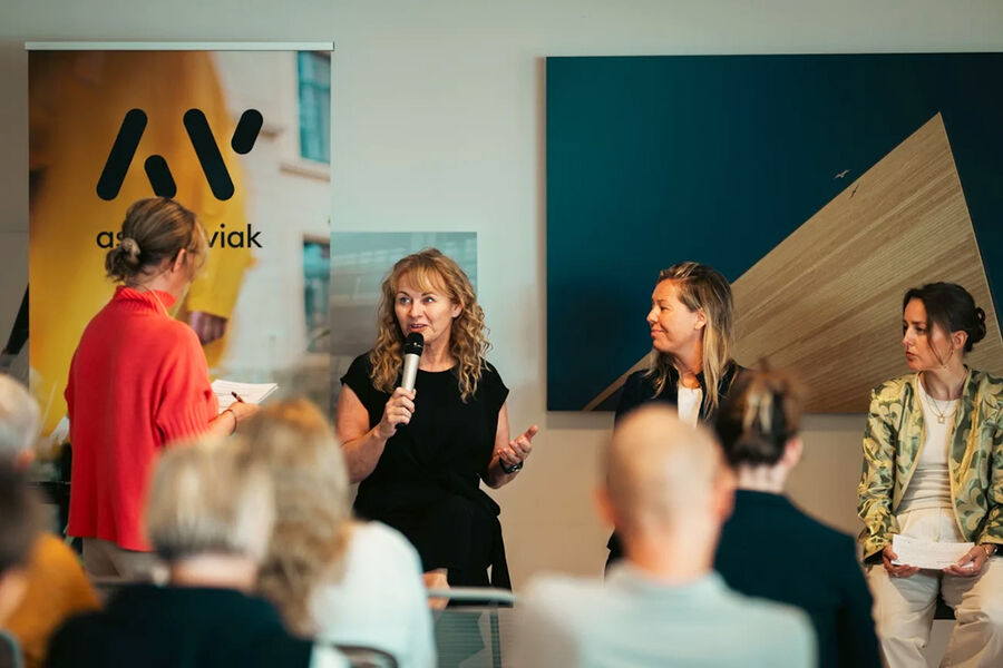 Under panelsamtalen: Eli Hermine Heyerdahl Eide, fagsjef i RørNorge. Foto: Birgit Fostervold / Asplan Viak