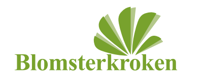 grønne blar og tekst i bedriftens logo