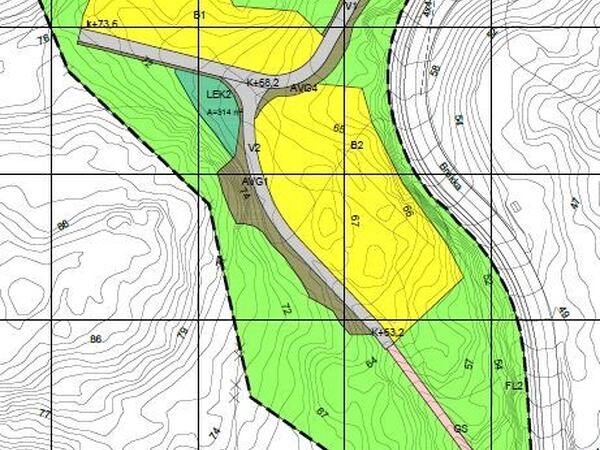 Utsnitt fra foreløpig plankart som ligger vedlagt i oppstartsvarselet Utsnitt fra foreløpig plankart som ligger vedlagt i oppstartsvarselet