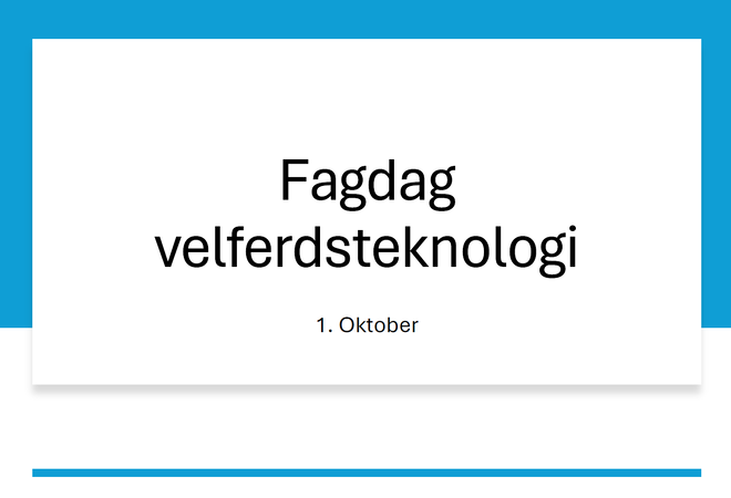 Fagdag velferdstekonoogolgo