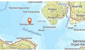Oversiktskart over Reisafjorden