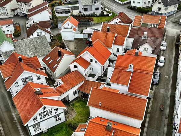 Hustak i Egersund sentrum