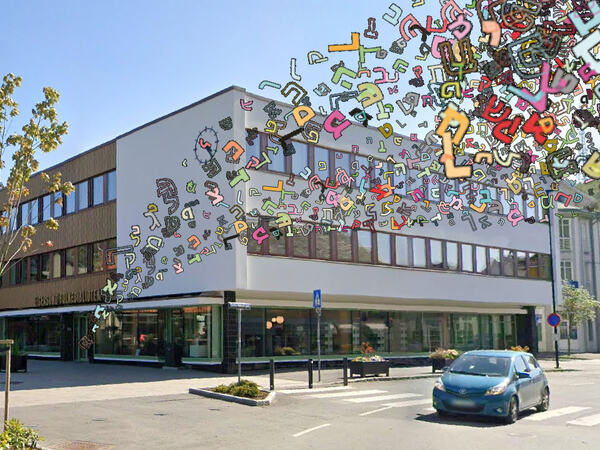 Bokstaver utenfor biblioteket