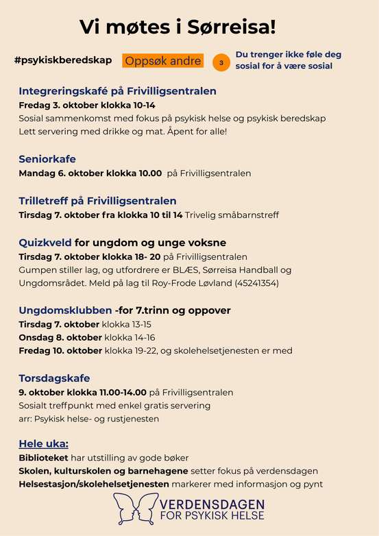 Program for verdensdagen for psykisk helse 2025