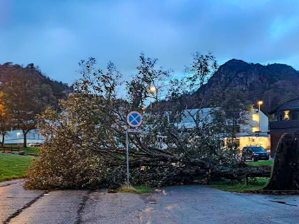 Tre som har veltet utenfor Dalane videregående skole