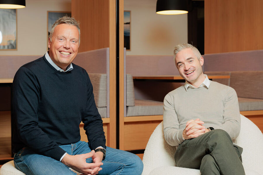 Even Gjesdal, administrerende direktør i Noova Energy Systems og Energy Controls gründer og daglig leder Tommy Hagenes.