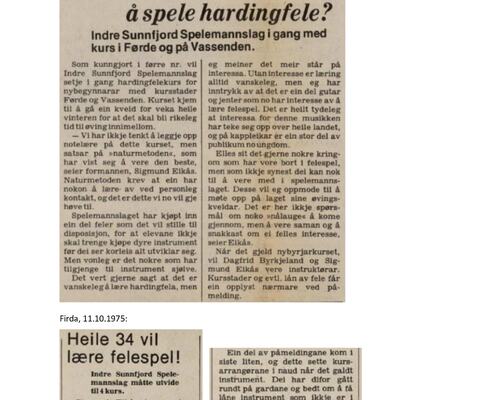 Hardingfelekurs 1975