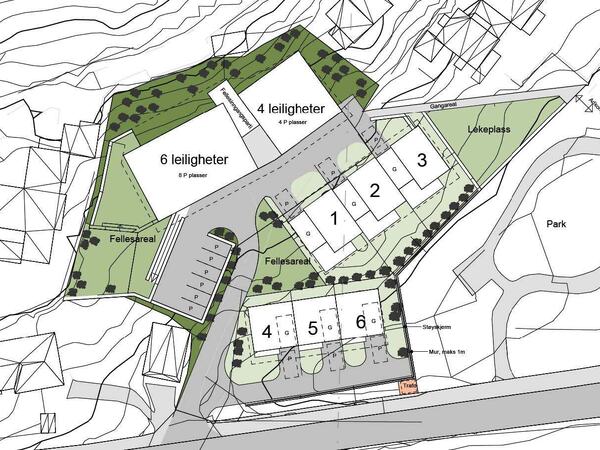 Situasjonsplan av illustrasjonsprosjektet