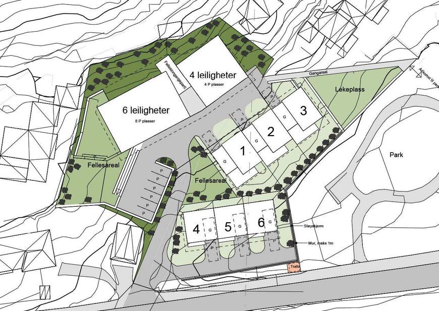 Situasjonsplan av illustrasjonsprosjektet