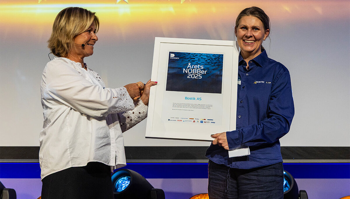 På bildet ser vi Aslaug Koksvik, fra hovedorganisasjonen Virke og Yvonne Kirkeby, Bostik AS. Foto: Øyvind Berild Oyvind Berild På bildet ser vi Aslaug Koksvik, fra hovedorganisasjonen Virke og Yvonne Kirkeby, Bostik AS. Foto: Øyvind Berild