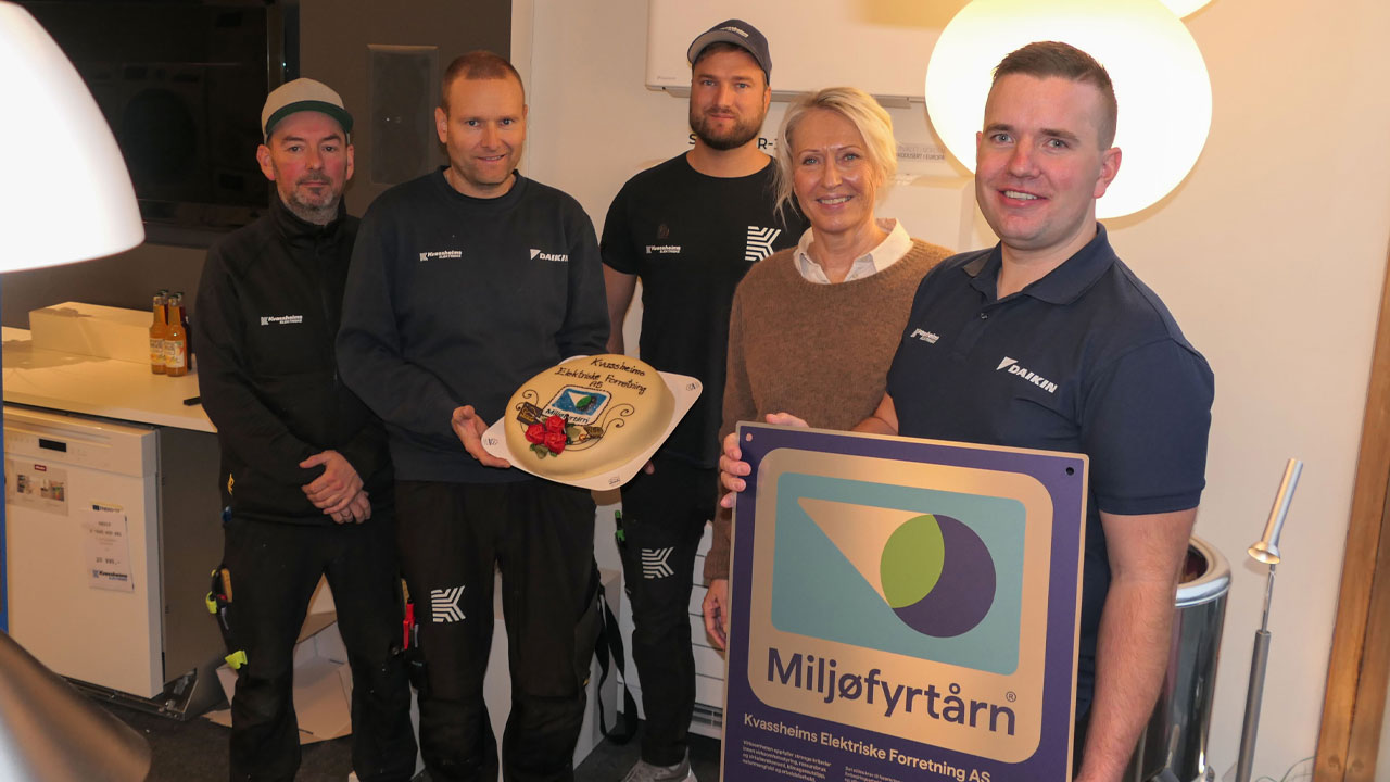 Miljøfyrtårn til Kvassheim elektriske foretning