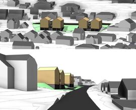 3D-illustrasjoner av planlagt bebyggelse.
