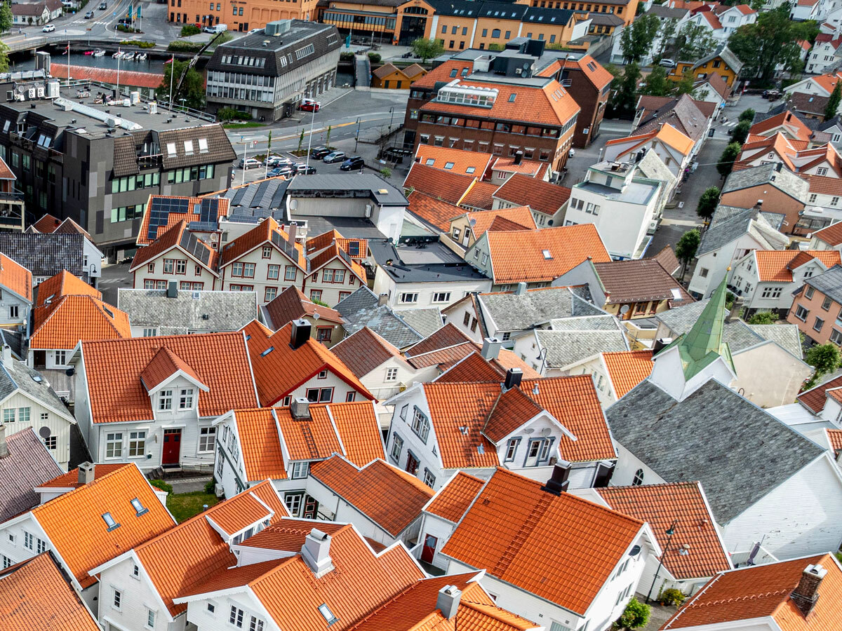 Hustak i Egersund sentrum