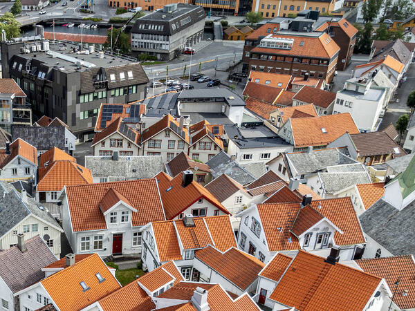 Hustak i Egersund sentrum