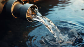 Overvann fra en takrenne i Eigersund