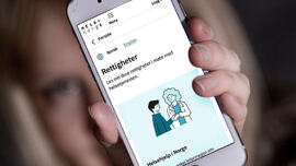 Nettside på en mobiltelefon med overskriften rettigheter