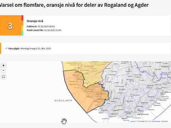 Ilustrasjonsbilde - Oransje varsle fra Varsom.no