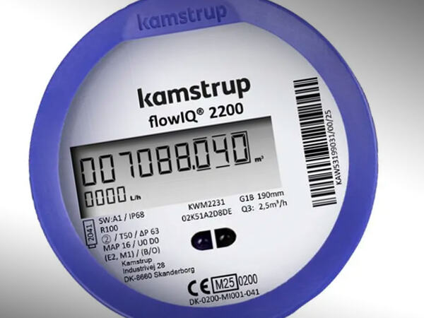 Vannmåler med blå ring