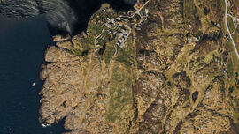 Satelittbilde over området på Dyrnes