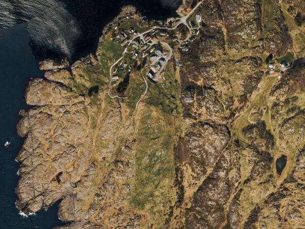 Satelittbilde over området på Dyrnes
