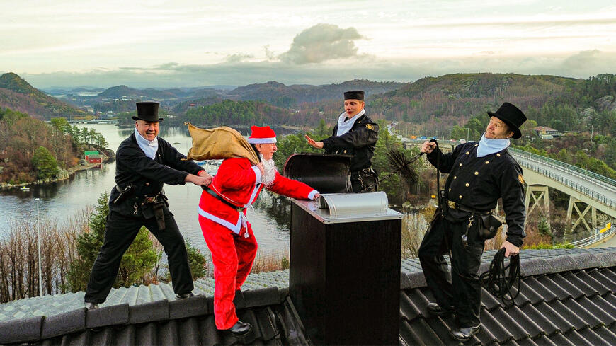 Feierne i Egersund på et tak