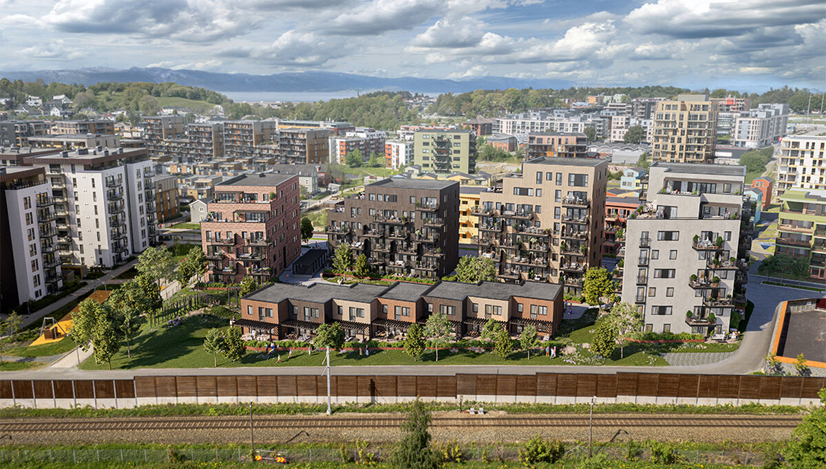 Oversiktsbilde av Lillebytunet, og hvordan det kommer til å bli.