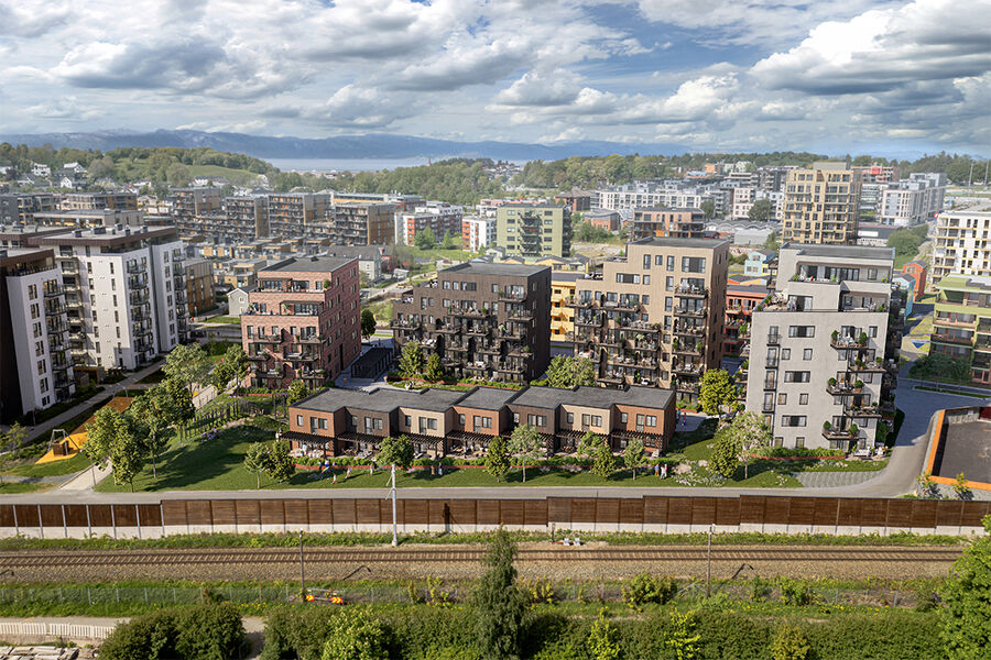 Oversiktsbilde av Lillebytunet, og hvordan det kommer til å bli.