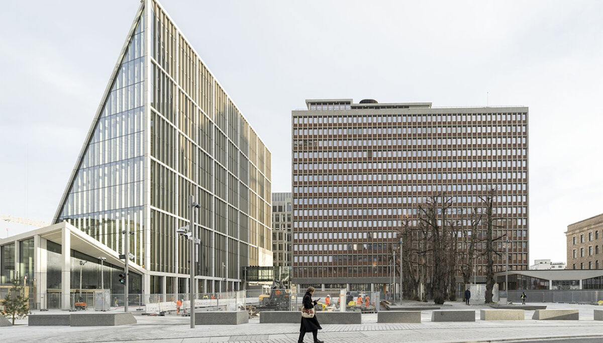 Byggetrinn 1 av det nye regjeringskvartalet. Foto: Rasmus_Hjortshøj.