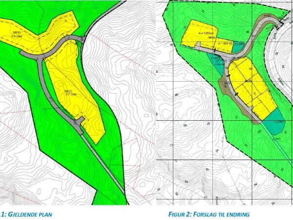 Forslag til endring i plankart.