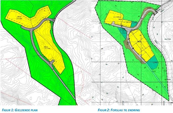 Forslag til endring i plankart.
