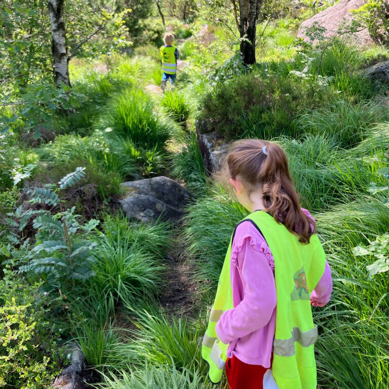 ut for å plukke blomster og bær