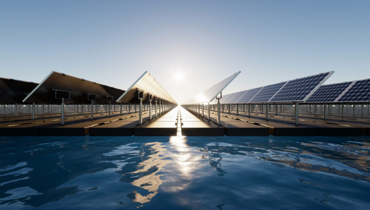 lytende solstrømanlegg finnes allerede. Men pilotanlegget som nå bygges i Trondheim, skal også produsere varme. Målet er å gi mer energi til kraftkrevende industri. Illustrasjonsfoto: iStock