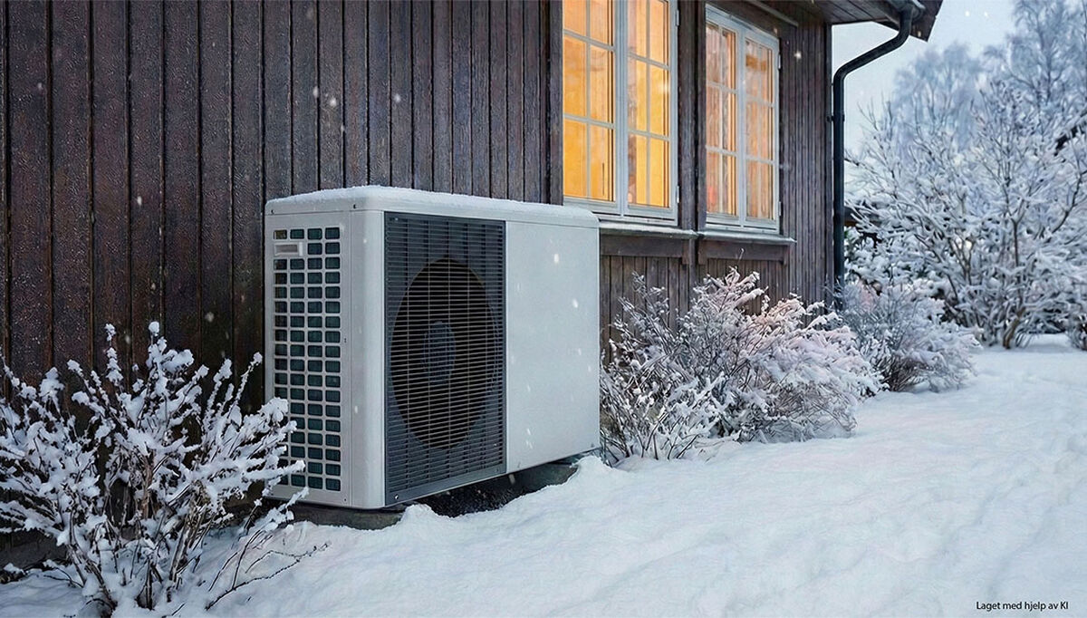 Salget av luft-til-vann-varmepumper til private husholdninger gikk ned i 2025, men økte til næringsbygg og industri. FOTO: Gemini.