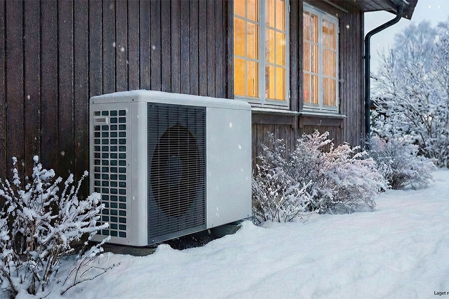 Salget av luft-til-vann-varmepumper til private husholdninger gikk ned i 2025, men økte til næringsbygg og industri. FOTO: Gemini.