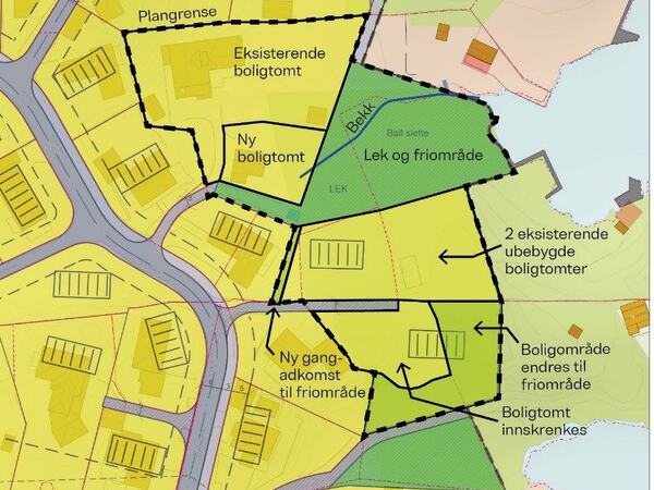 Oversikt over omsøkte endringer, bildet er hentet fra søknaden.