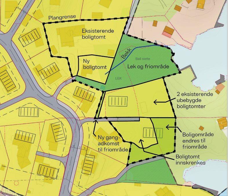 Oversikt over omsøkte endringer, bildet er hentet fra søknaden. Oversikt over omsøkte endringer, bildet er hentet fra søknaden.