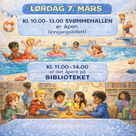 Svømmehall og bibliotek firkant