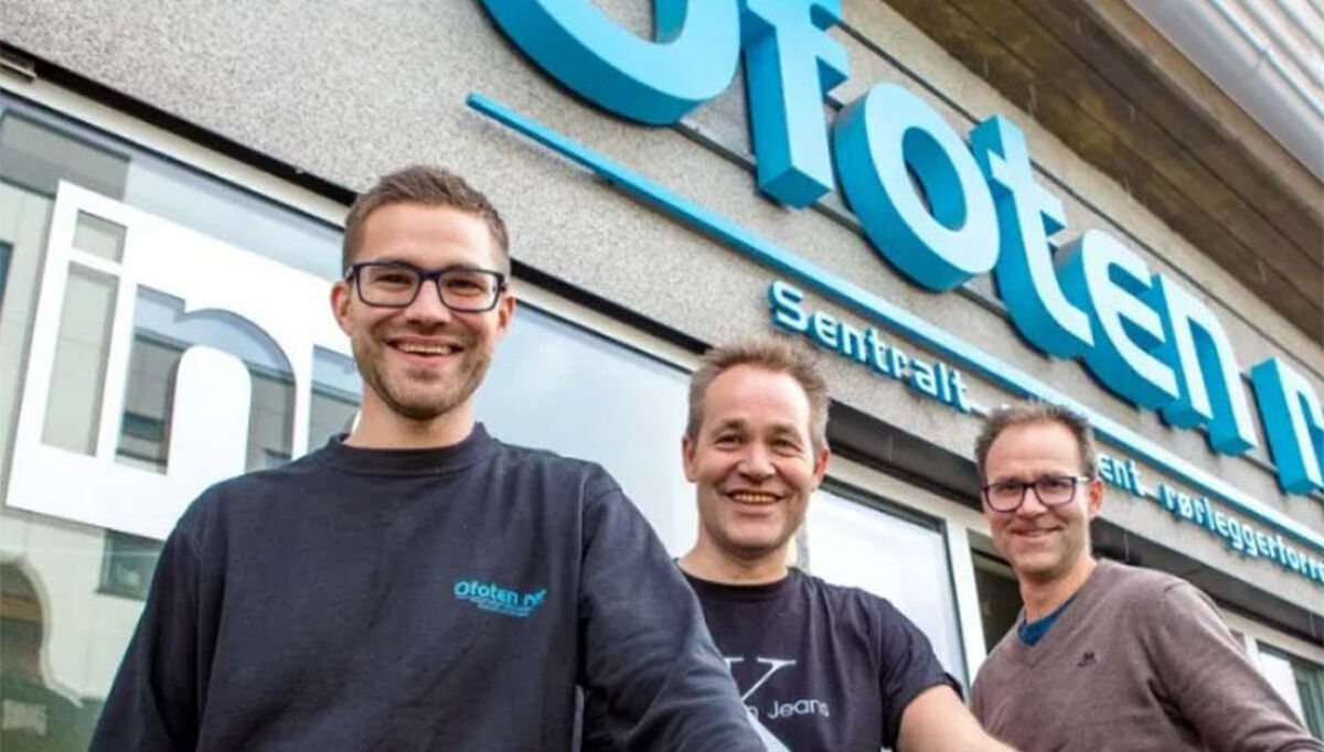 Brødrene Rune Pedersen, Torje Pedersen og Tor-Arne Pedersen i Ofoten Rør har solgt familiebedriften til Sertion AB.